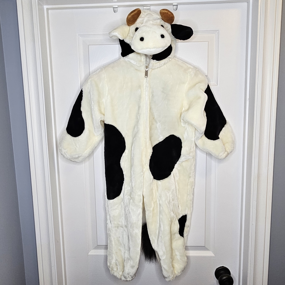 Adorable NWOT Kids One Piece Onesie Fleece Cow Halloween Costume Size 3 Size 4